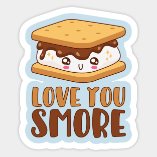 Love You Smore Cute Kawaii Marshmallow Pun Sticker